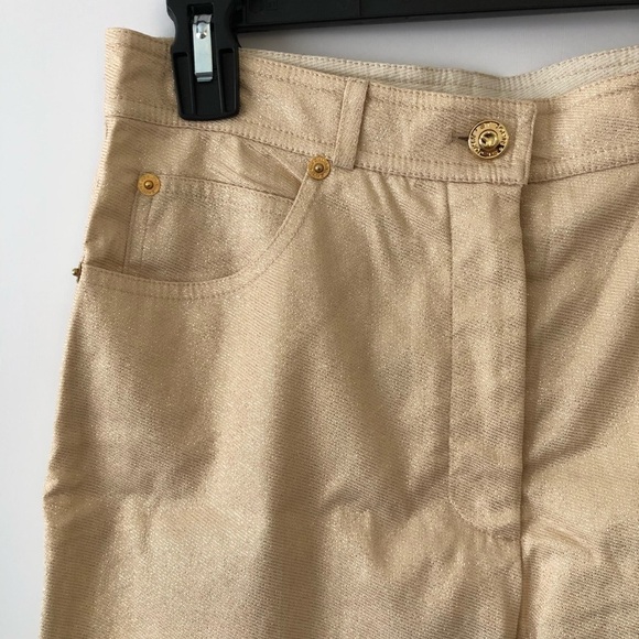 St. John Sport Gold Yellow Straight Leg Pants 6 - Picture 6 of 11
